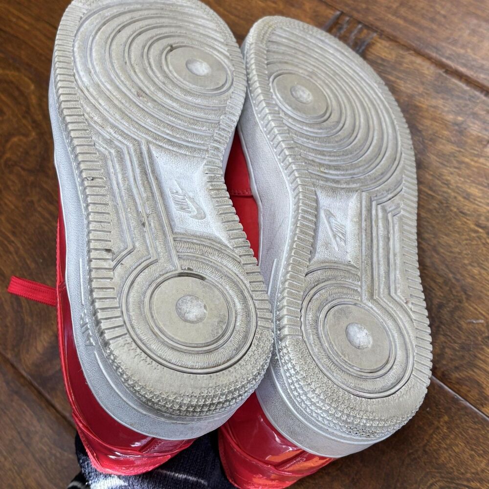 Nike Air Force 1 '07 LV8 Low Shoes Youth 7Y UV Siren‎ Red White Patent Sneakers - Picture 6 of 16